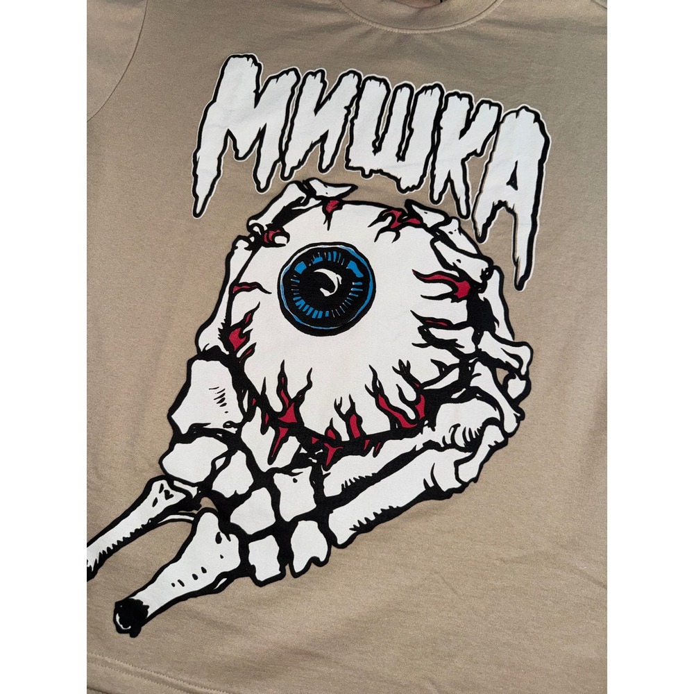 Mishka NYC Keep Watch‎ Eyeball Skeleton Hand Tan Graphic T-Shirt Mens XL NWT